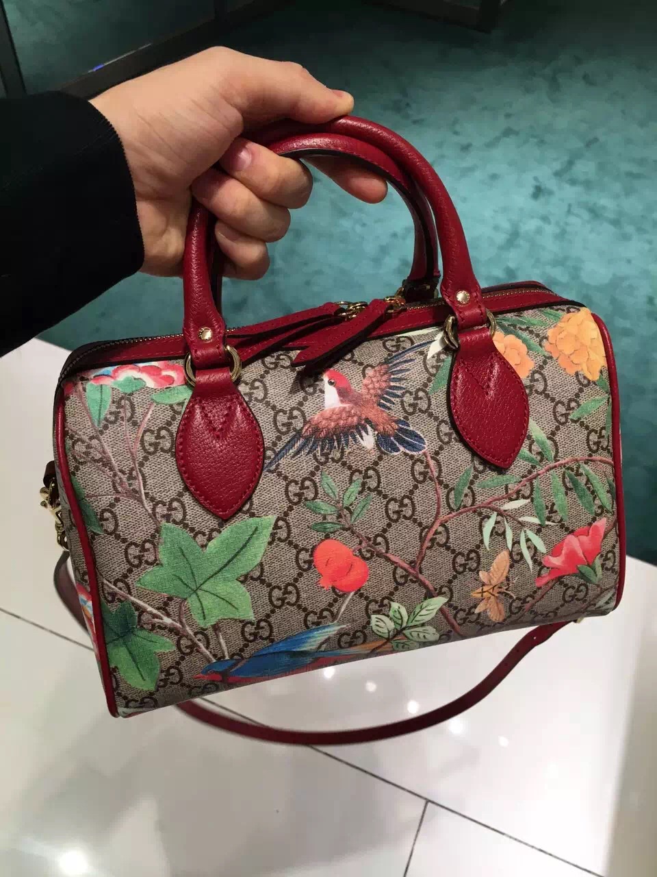 Real Gucci Tian GG Supreme Boston Bag 409529 K0L2G 8691